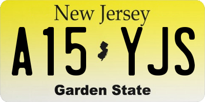 NJ license plate A15YJS