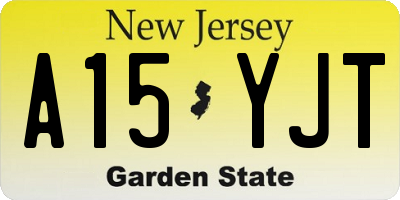 NJ license plate A15YJT