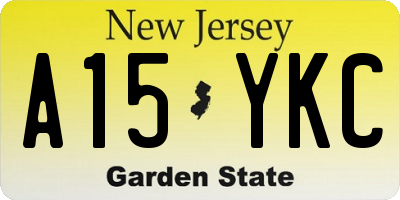 NJ license plate A15YKC