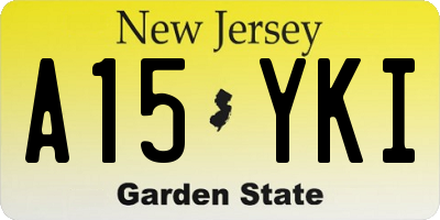 NJ license plate A15YKI