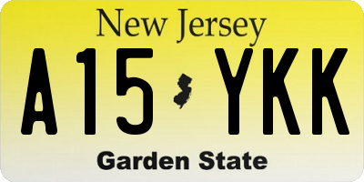 NJ license plate A15YKK