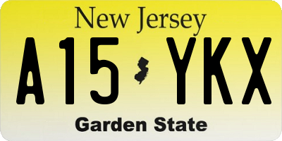 NJ license plate A15YKX