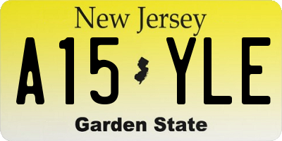NJ license plate A15YLE