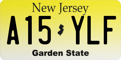 NJ license plate A15YLF