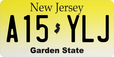 NJ license plate A15YLJ