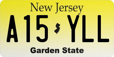 NJ license plate A15YLL