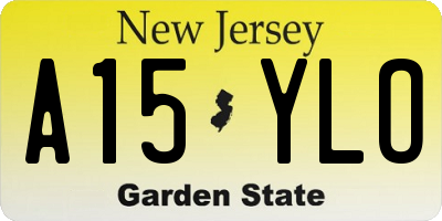 NJ license plate A15YLO