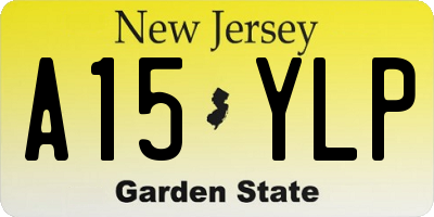 NJ license plate A15YLP