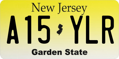 NJ license plate A15YLR