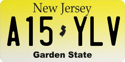 NJ license plate A15YLV