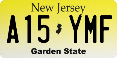 NJ license plate A15YMF