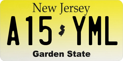 NJ license plate A15YML