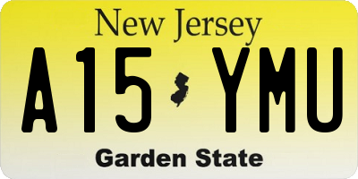 NJ license plate A15YMU