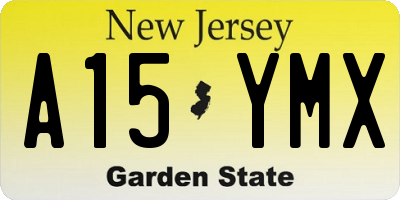 NJ license plate A15YMX