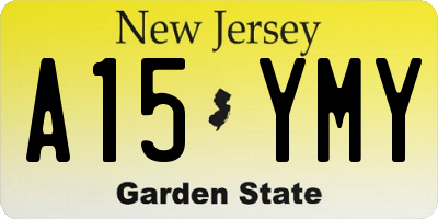 NJ license plate A15YMY