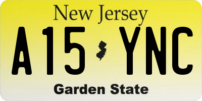 NJ license plate A15YNC