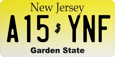 NJ license plate A15YNF