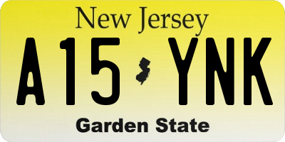 NJ license plate A15YNK