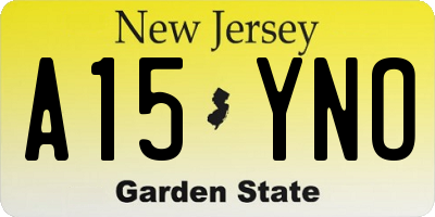 NJ license plate A15YNO