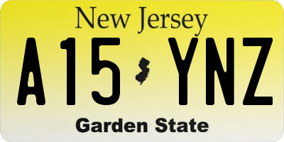 NJ license plate A15YNZ