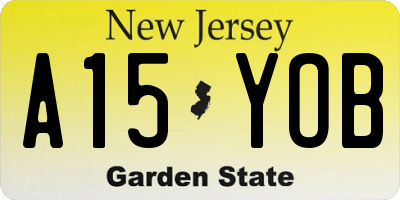 NJ license plate A15YOB