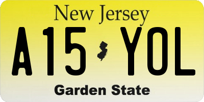 NJ license plate A15YOL