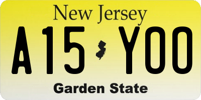 NJ license plate A15YOO