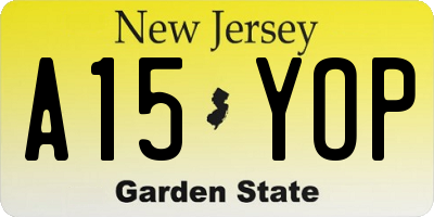NJ license plate A15YOP