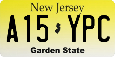 NJ license plate A15YPC