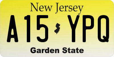 NJ license plate A15YPQ