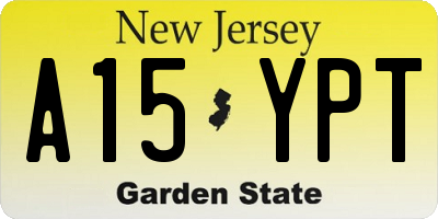NJ license plate A15YPT