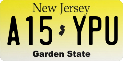 NJ license plate A15YPU