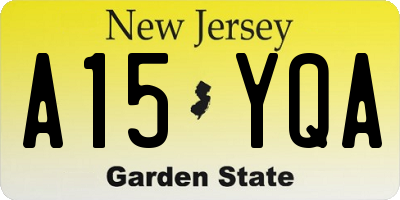 NJ license plate A15YQA