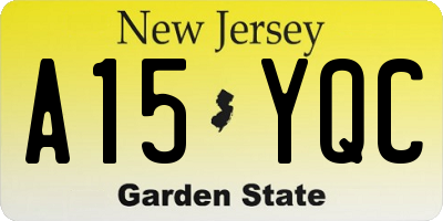 NJ license plate A15YQC