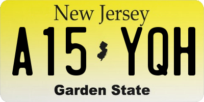 NJ license plate A15YQH