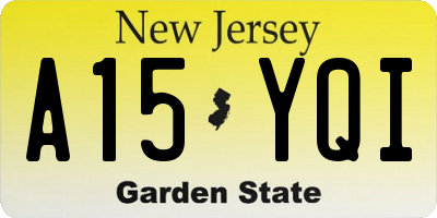 NJ license plate A15YQI