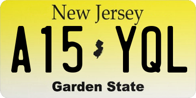 NJ license plate A15YQL