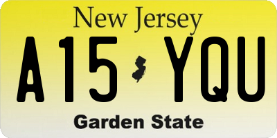 NJ license plate A15YQU