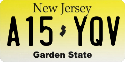 NJ license plate A15YQV