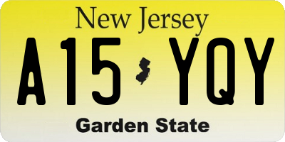 NJ license plate A15YQY