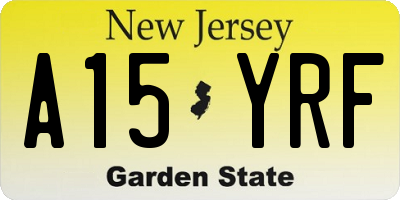 NJ license plate A15YRF
