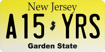 NJ license plate A15YRS