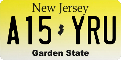 NJ license plate A15YRU
