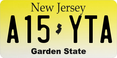 NJ license plate A15YTA