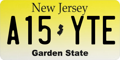 NJ license plate A15YTE