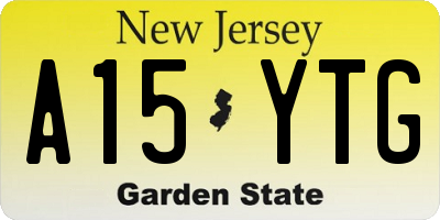 NJ license plate A15YTG