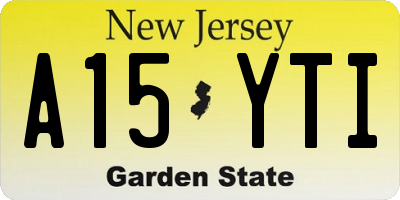NJ license plate A15YTI