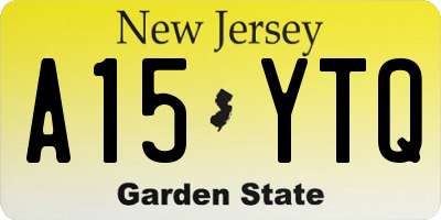 NJ license plate A15YTQ