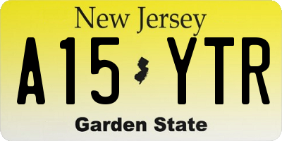 NJ license plate A15YTR