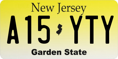 NJ license plate A15YTY